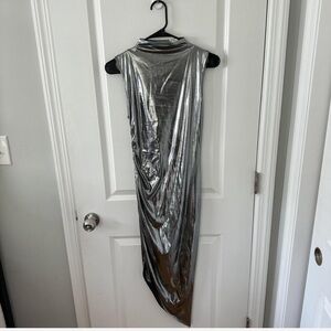 Asymmetrical Silver Dress